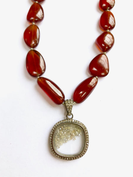 New and Beautiful For Fall...Hessonite and Diamonds!