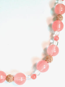 Cherry Quartz, White quartz, Rhodochrosite necklace