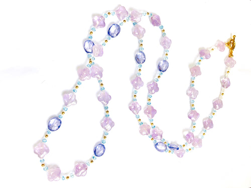 Summer Stunner! Blue, Lavender and Violet Gemstone Necklace