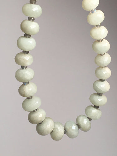 The Perfect Neutral: Milky Aquamarine and Labradorite Statement Necklace
