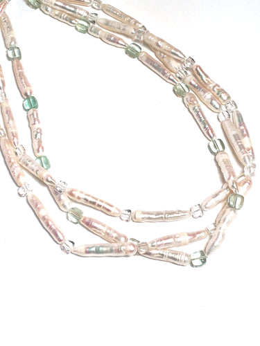White Matchstick Freshwater Pearls and Subtle Gems