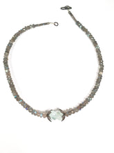 Faceted Labradorite with Natural Aquamarine Necklace