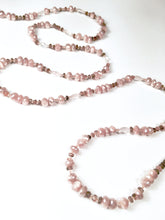 Stunning Casual Peach Moonstone, Pink Quartz Necklace