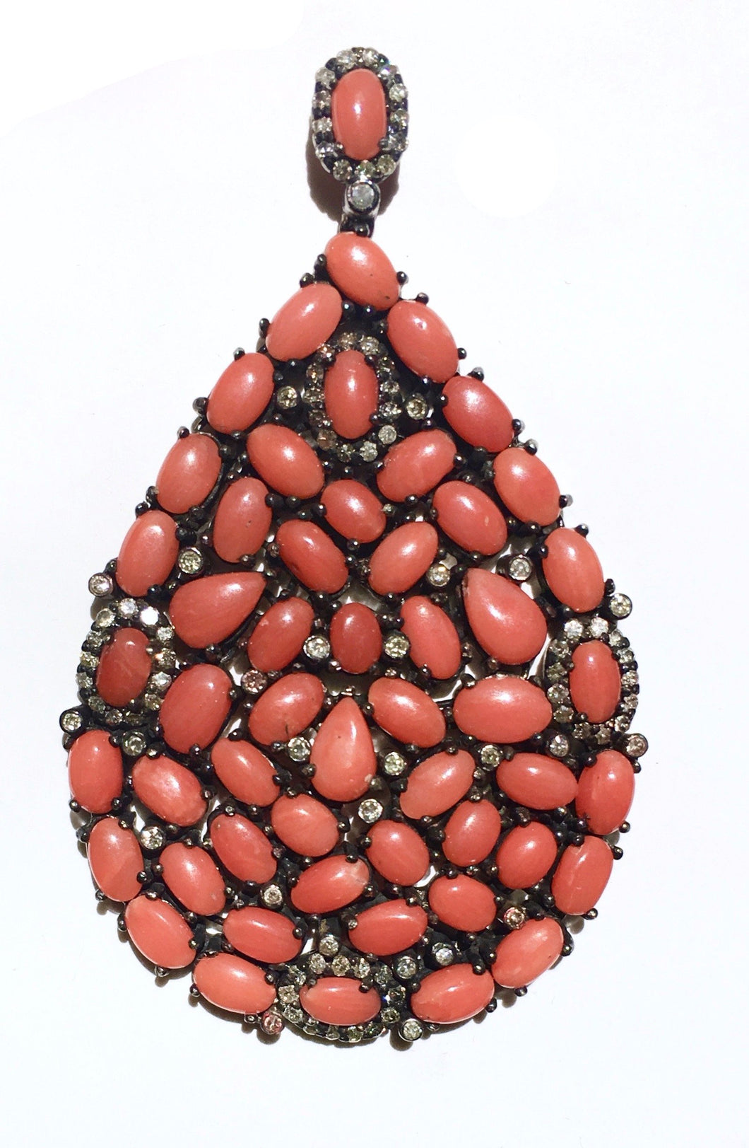 Artisan Coral and Diamond Earrings
