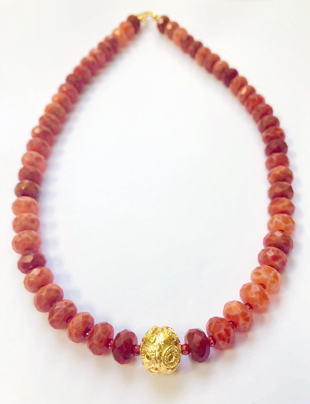 Perfect for Cool Weather! A Fire Agate and Garnet Necklace