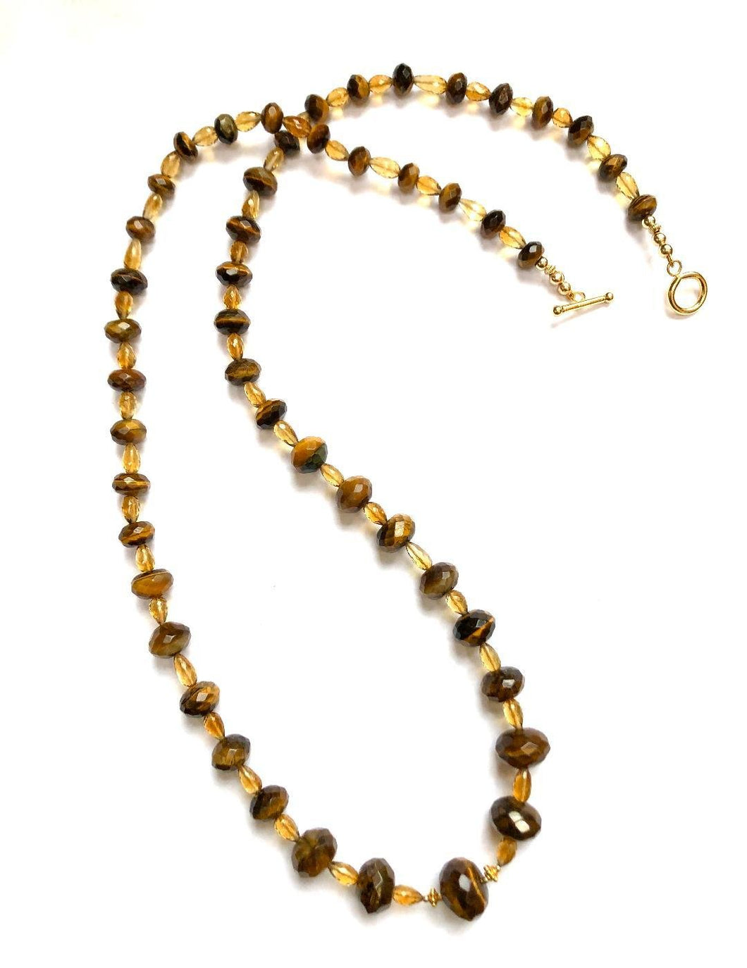 An Exciting Find!!  Unusual, Faceted Tiger Eye Gemstone Necklace